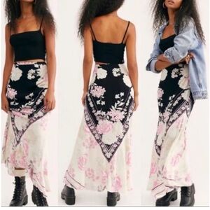 FREE PEOPLE BALI AFTER HOURS FLORAL PRINT MAXI SKIRT sz small